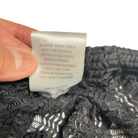 88 Madison L Black Swim Cover Up Pants, Fishnet, Mesh, Spandex with Tie Waist - Picture 6 of 7